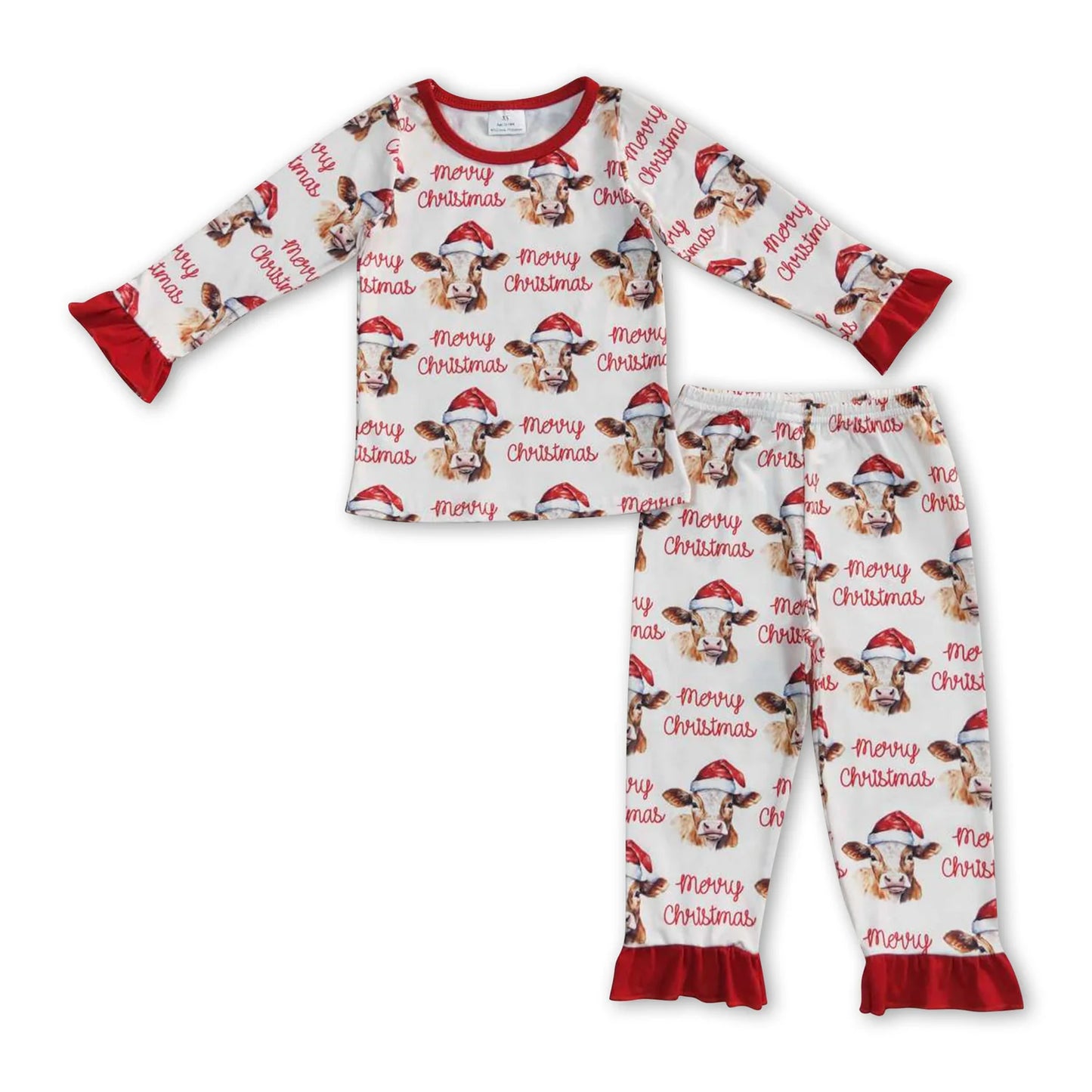 RTS NO MOQ Sibling milk silk Baby Girls Christmas Deer Printed Long Sleeve Top Pocket Pants Home Sleep Outfit Set
