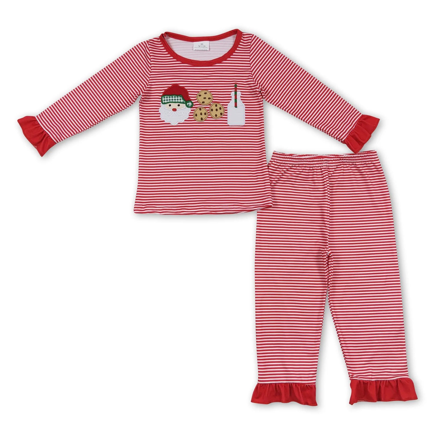 RTS NO MOQ Sibling milk silk Baby Girls Christmas Deer Printed Long Sleeve Top Pocket Pants Home Sleep Outfit Set