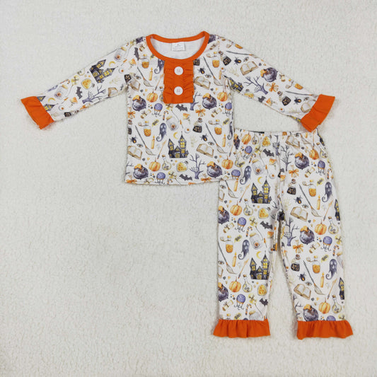 rts no moq GLP1172 Ghost Magic Broom Pumpkin Dream Orange Lace Long Sleeve