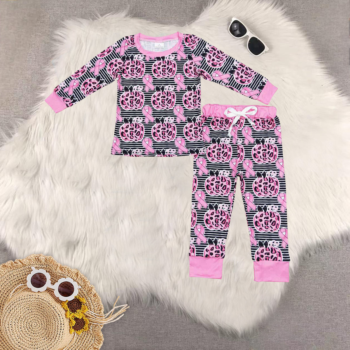 RTS NO MOQ Sibling Baby Girls halloween Long Sleeve Pants Set