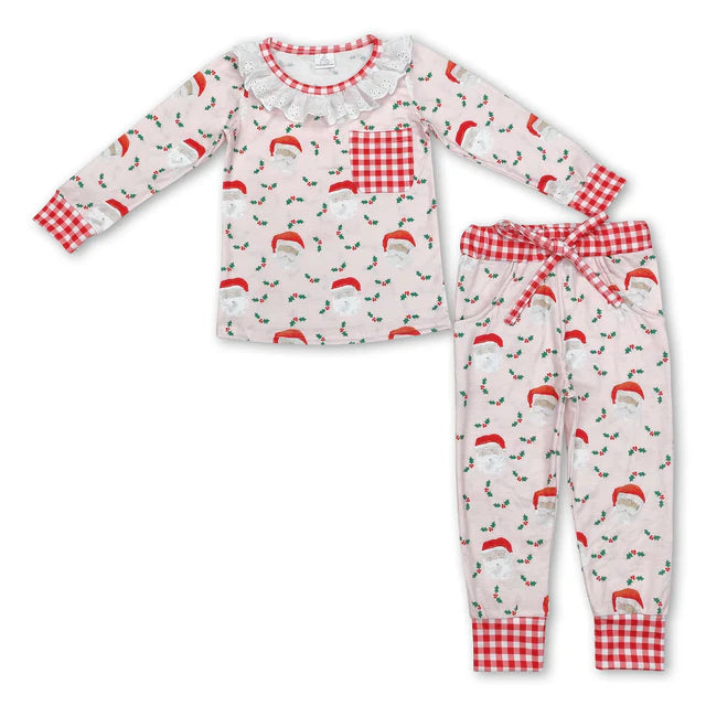 RTS Sibling Baby Girls Christmas Top Pants Pajamas Clothes Sets