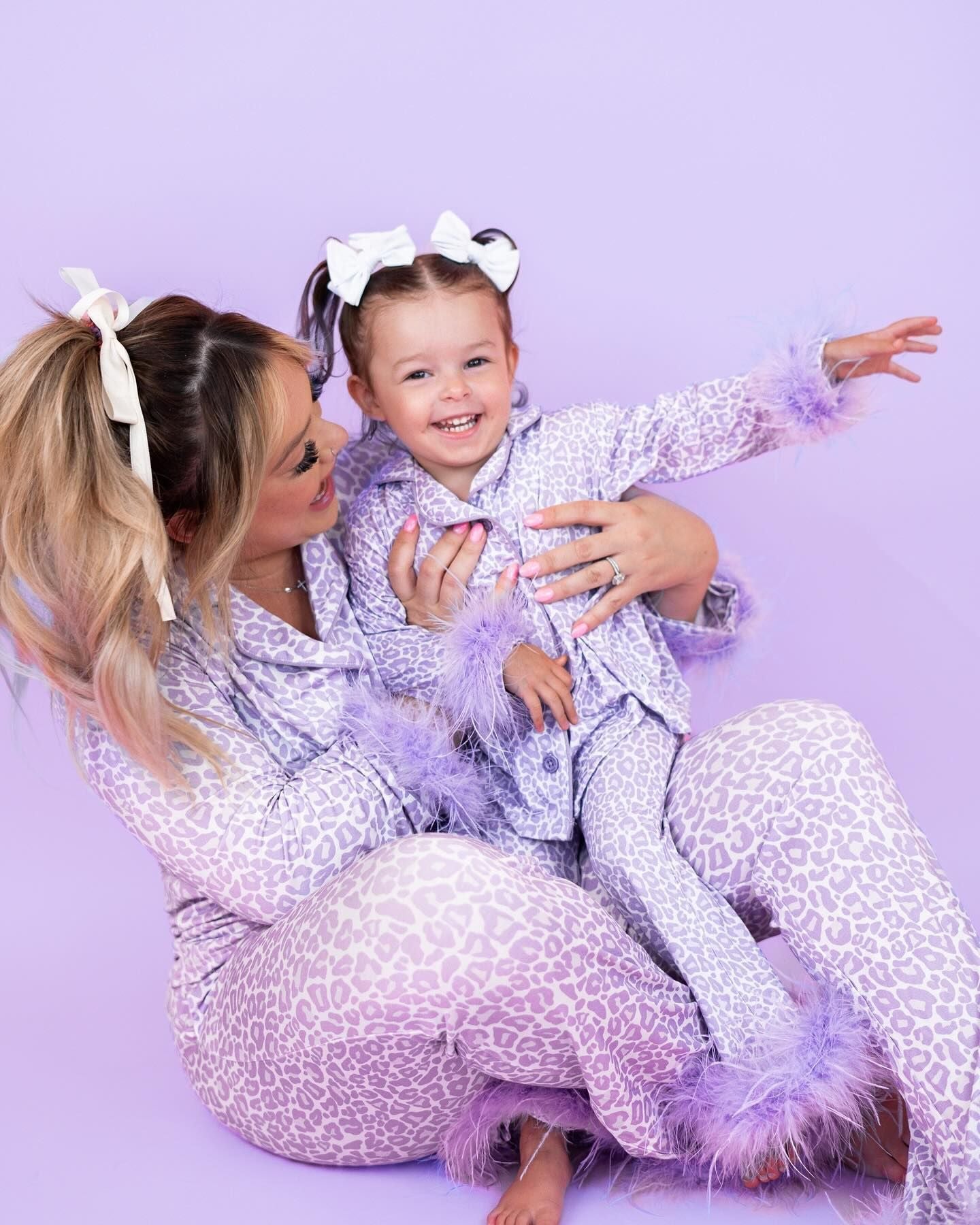 rts no moq GLP1263 Adult Female Plush Edge Leopard Print Purple Long Sleeve Pants Pajama Set