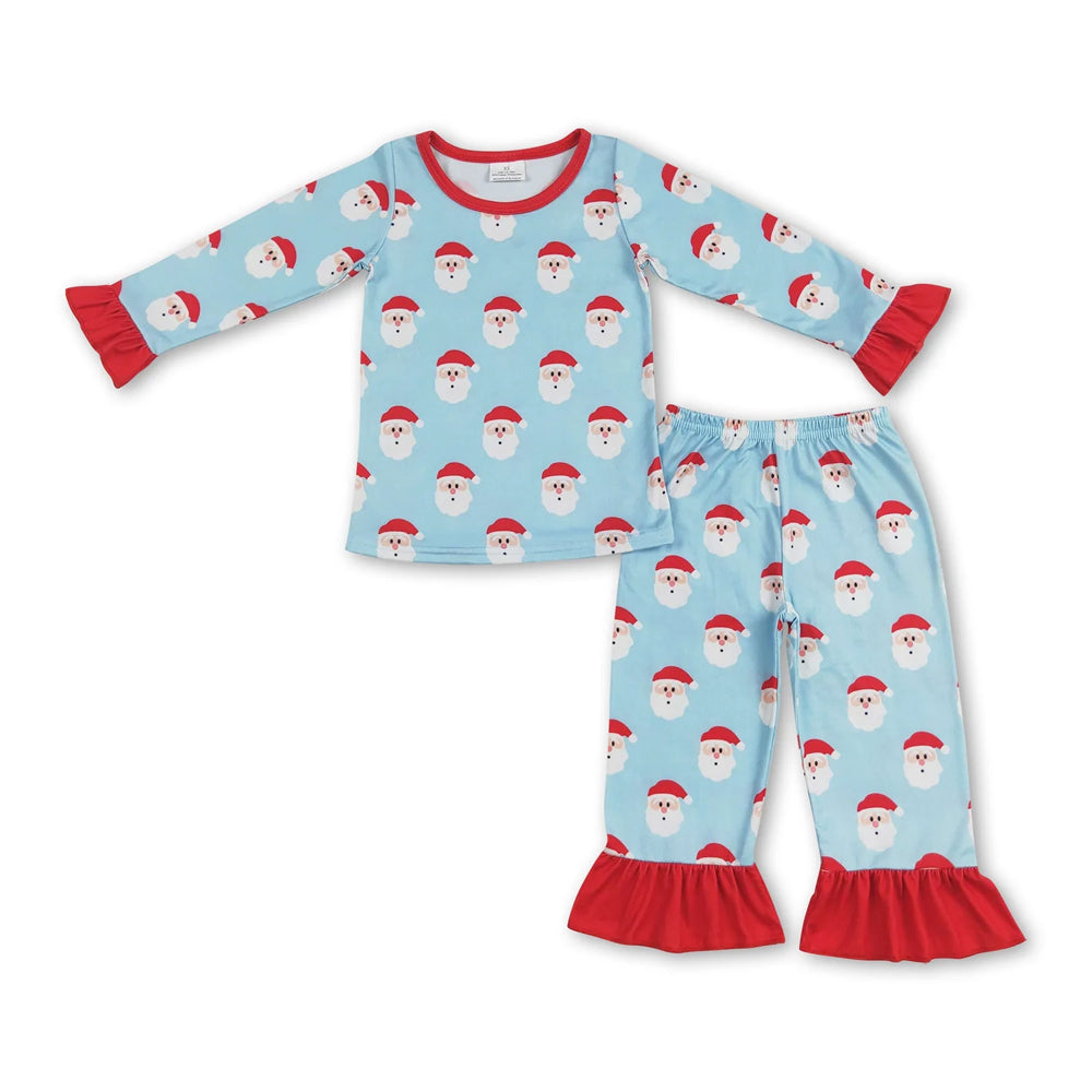 RTS NO MOQ Sibling milk silk Baby Girls Cute Christmas Candy Cane Print Top Pants Bamboo Fiber Pajamas Clothes Set