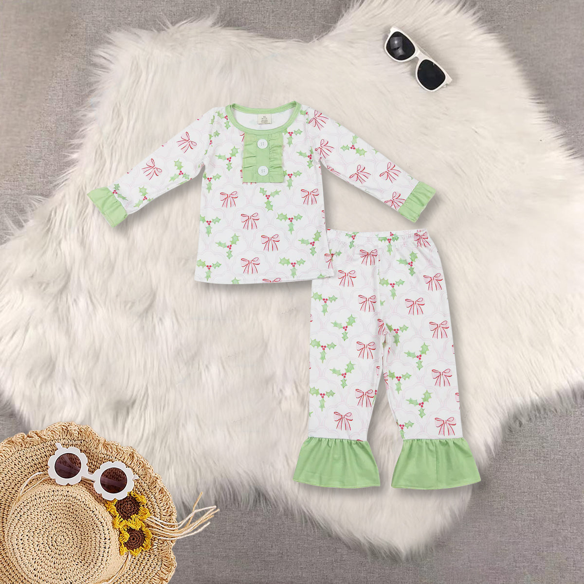 RTS NO MOQ Sibling baby Girls Boys Christmas long sleeve pants sets 2 and rompers 2 and adult top and adult pants Clothes