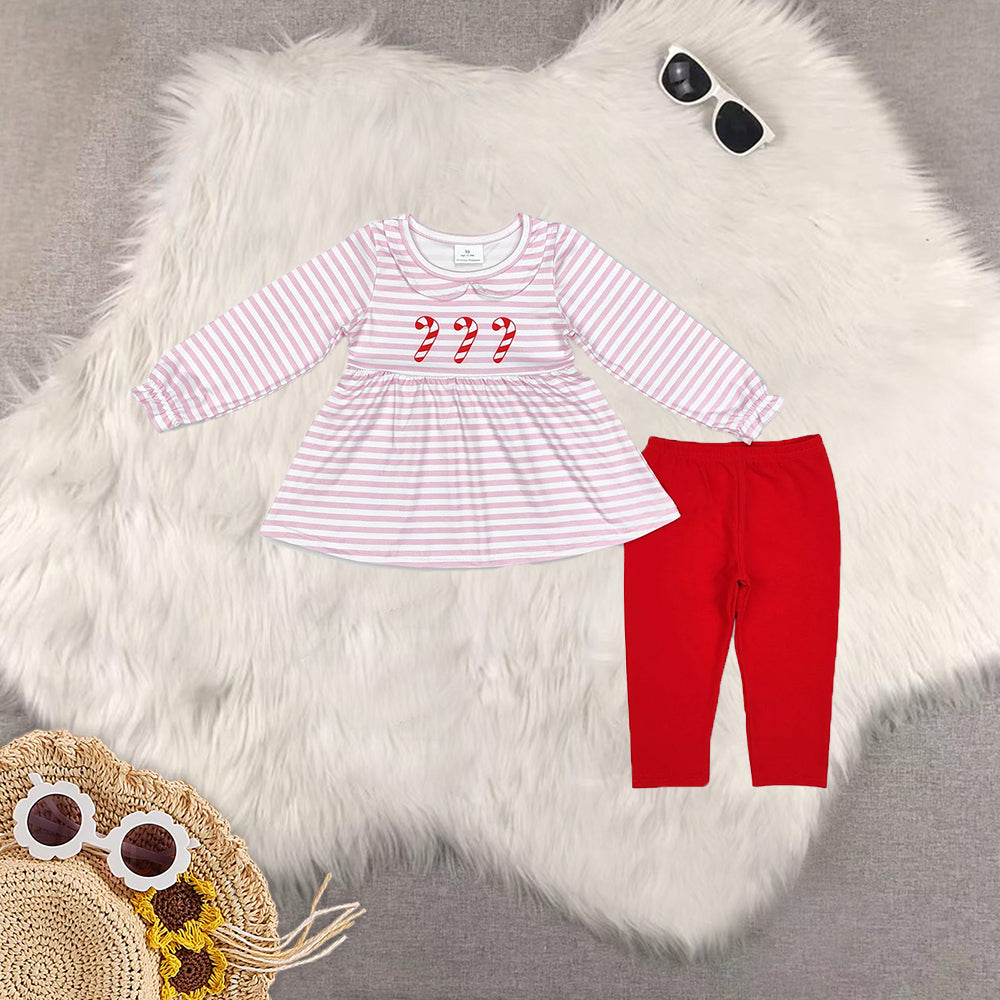 RTS NO MOQ Sibling baby girls clothes Christmas long-sleeved trousers suit & romper