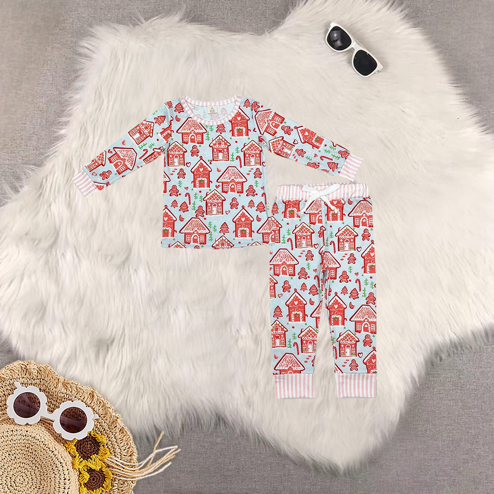 RTS NO MOQ Sibling Baby Girls boys Christmas Long Sleeve Pants Set