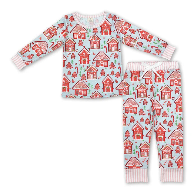 RTS Sibling Baby Girls Santa Claus Christmas Pants Pajamas Sets
