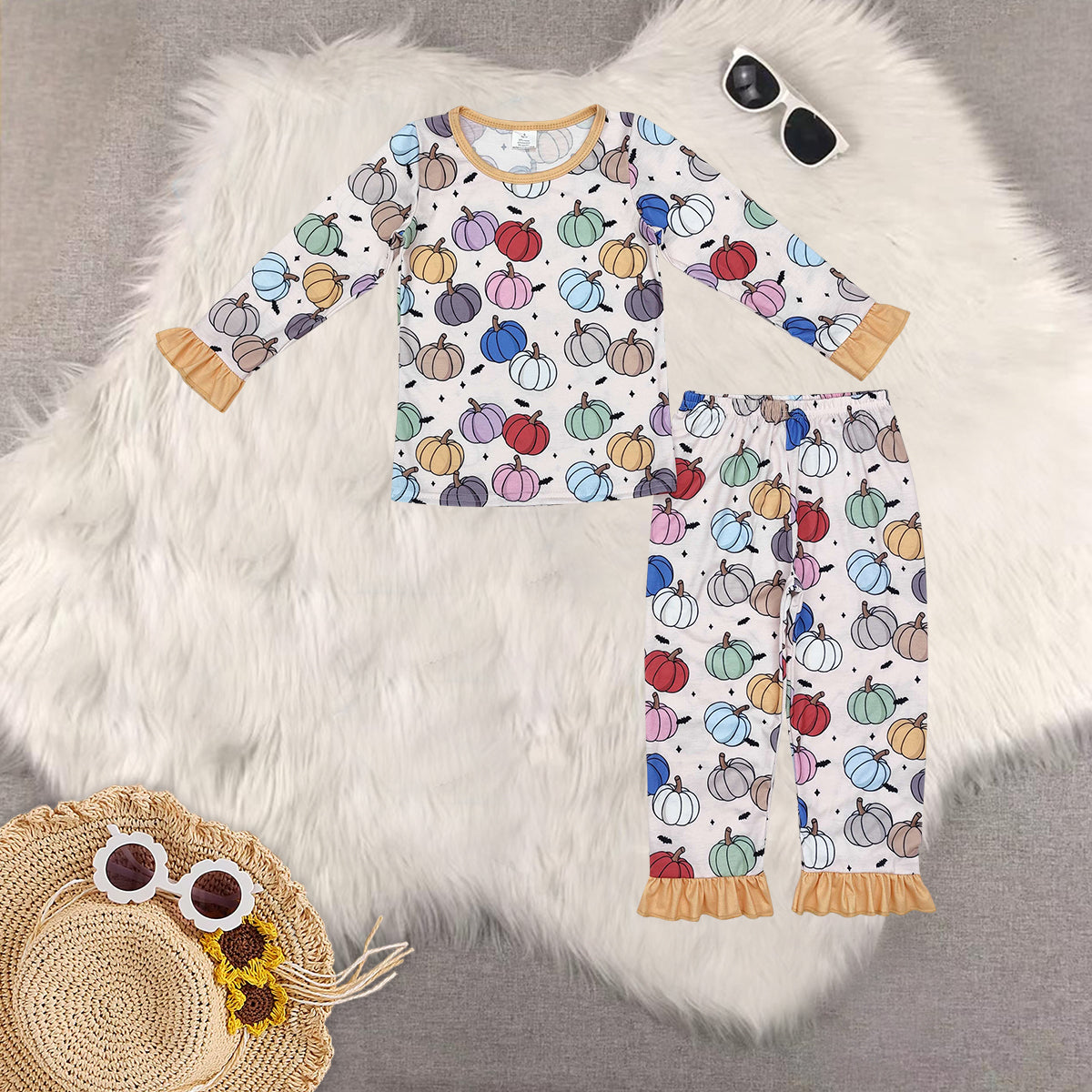 RTS NO MOQ Sibling baby girls baby boys clothes halloween long-sleeved trousers suit & romper
