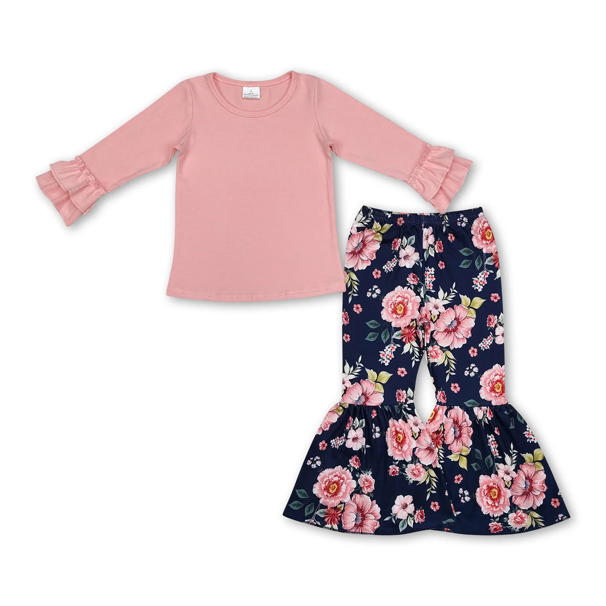 RTS NO MOQ Sibling Baby girls clothes long-sleeved trousers suit