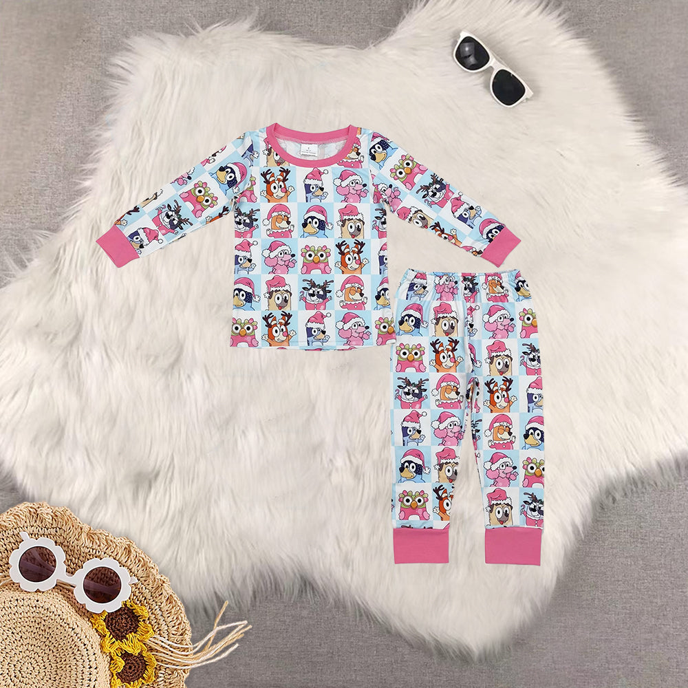 RTS NO MOQ Sibling Cute Clothes  Baby Girls Christmas long-sleeved trousers suit & romper