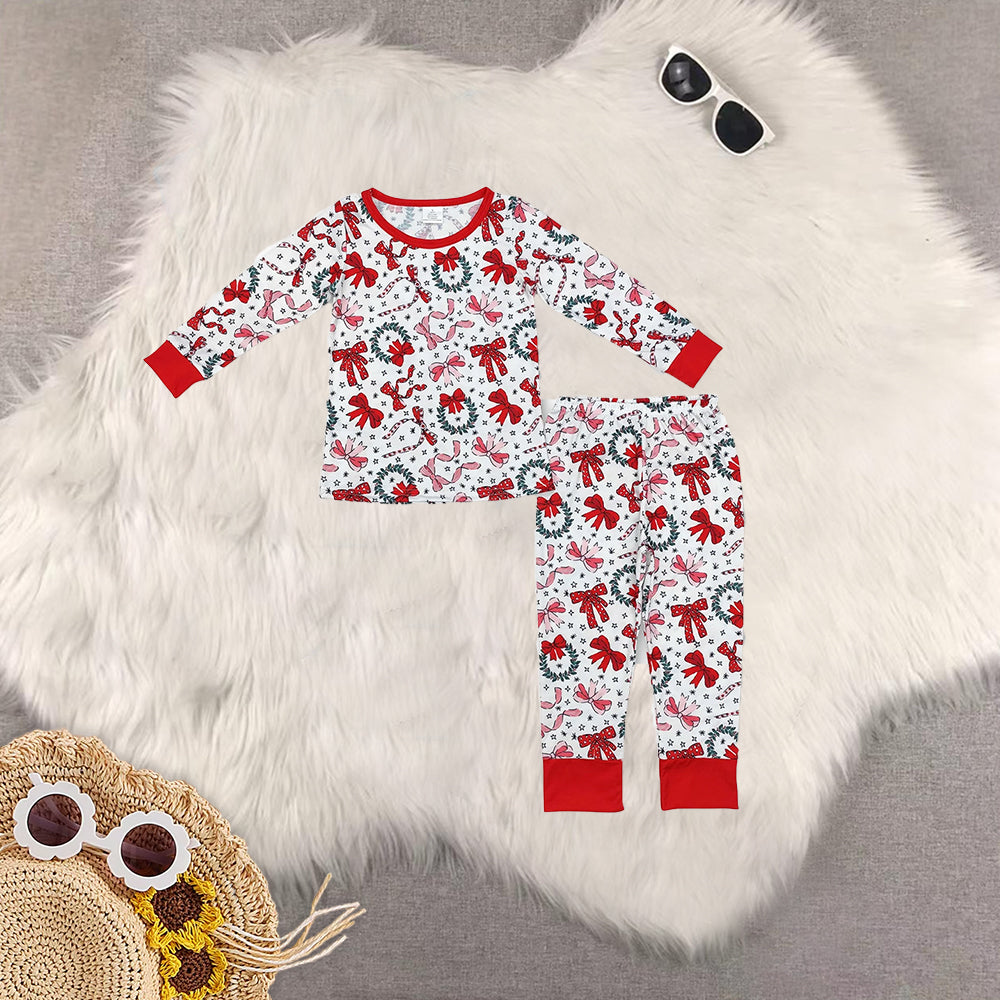 RTS NO MOQ Sibling Baby Girls boys modal Christmas stars Long Sleeve Pants Sets