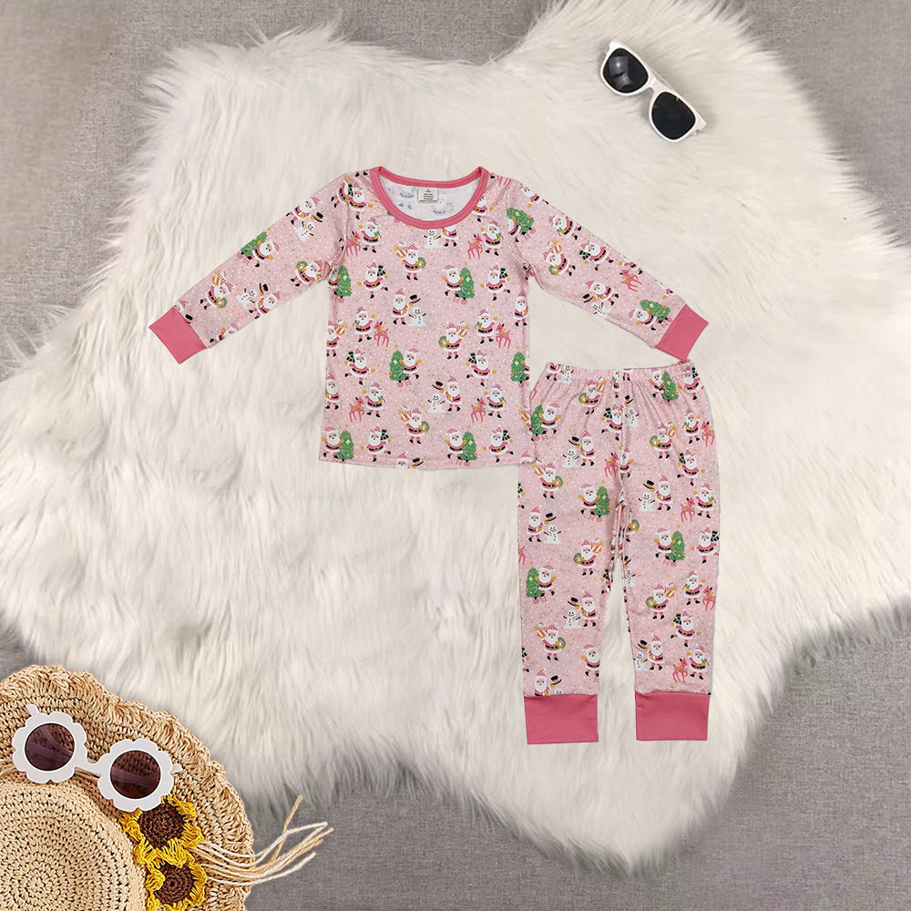 RTS NO MOQ Sibling Baby boys clothes modal Chrsitmas Long Sleeve Pants pajamas Sets