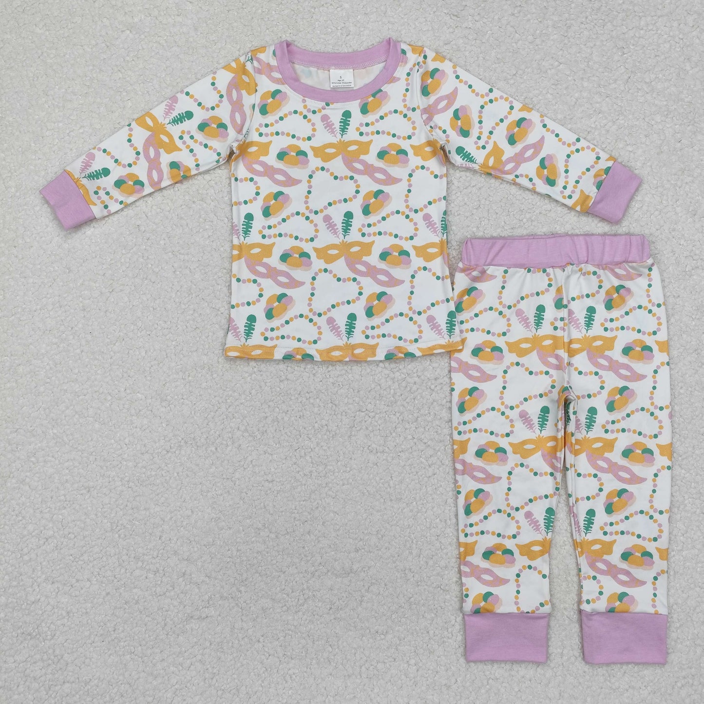 RTS NO MOQ Sibling Baby Girls clothes Mardi gras long sleeve Clothes Sets and romper