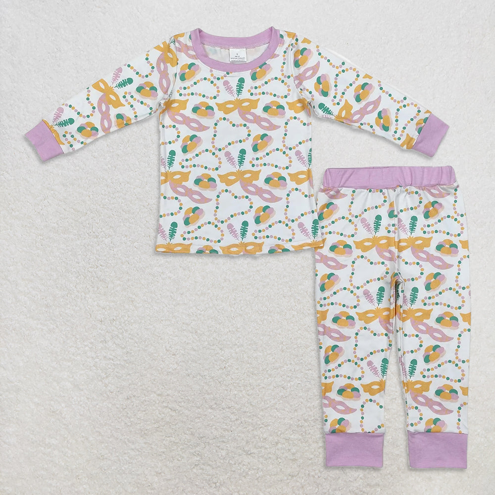 RTS Sibling baby girl clothes mardi gras long Sleeve pants sets and rompers