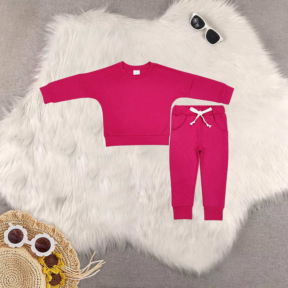 RTS NO MOQ Sibling Baby Girls Long Sleeve Pants Set and short sleeve pants sets