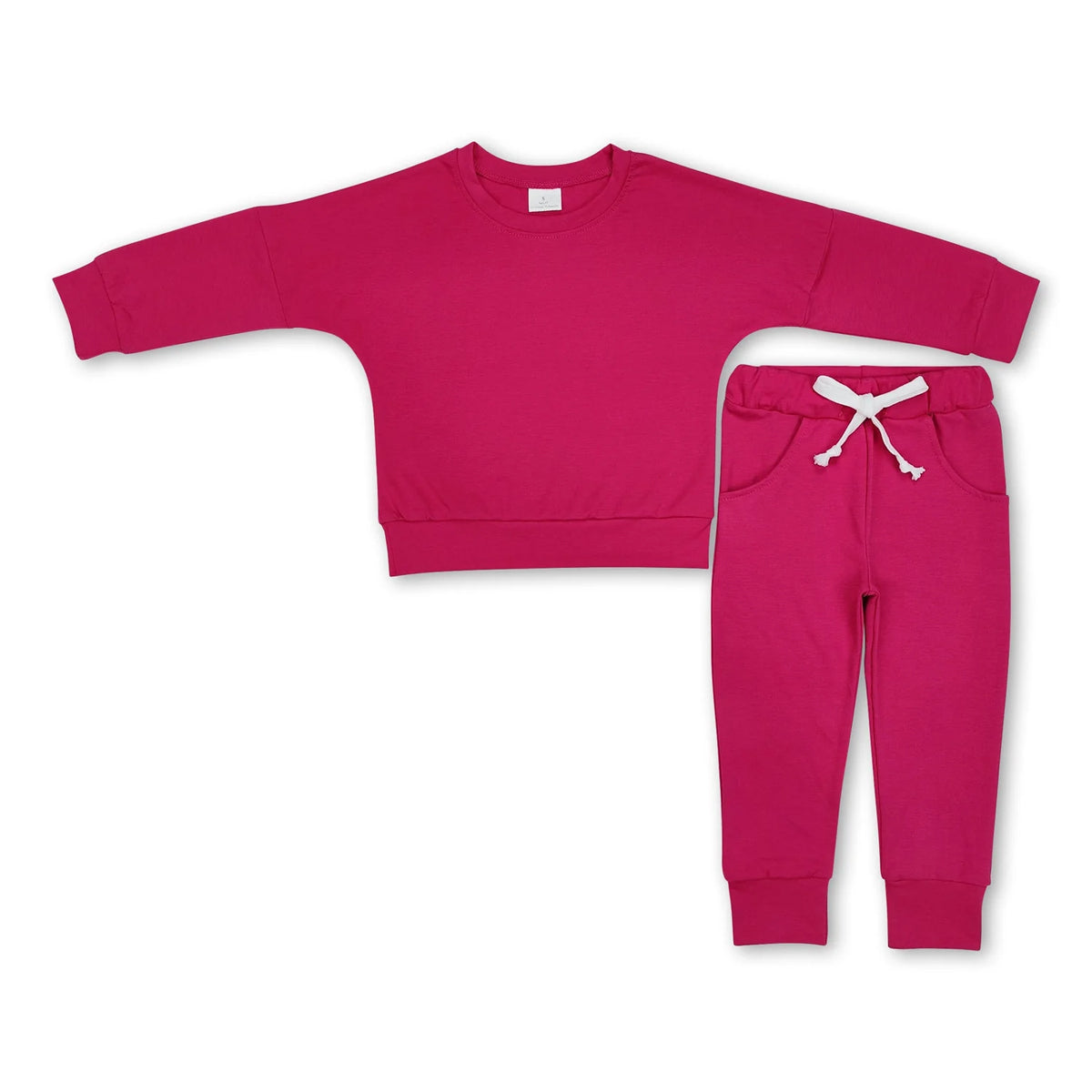 RTS NO MOQ Sibling Baby Girls clothes Solid color cotton long sleeve Pants Clothes Sets
