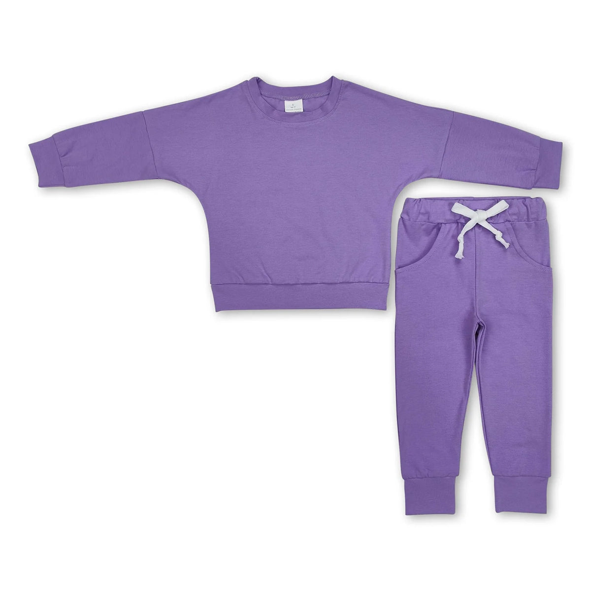 RTS NO MOQ Sibling Baby Girls clothes Solid color cotton long sleeve Pants Clothes Sets