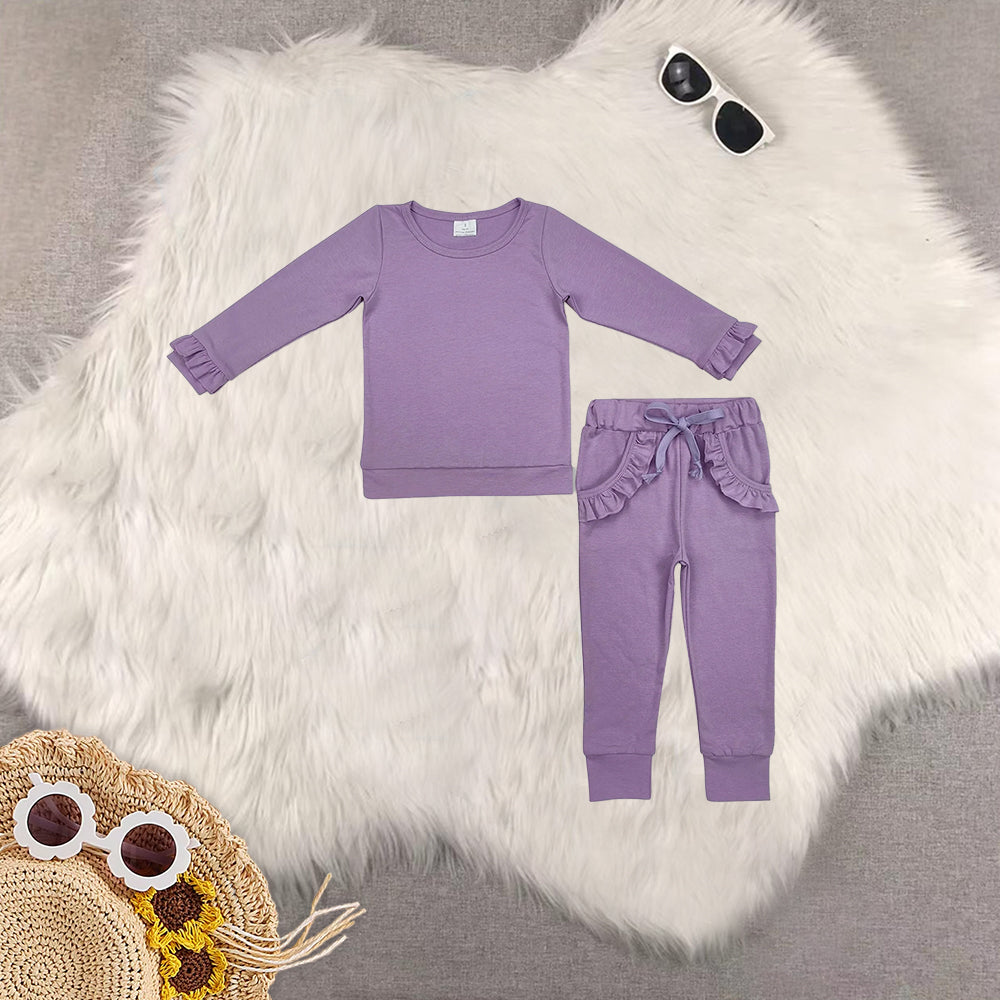 RTS NO MOQ Sibling Baby Girls clothes Long Sleeve Pants Sets