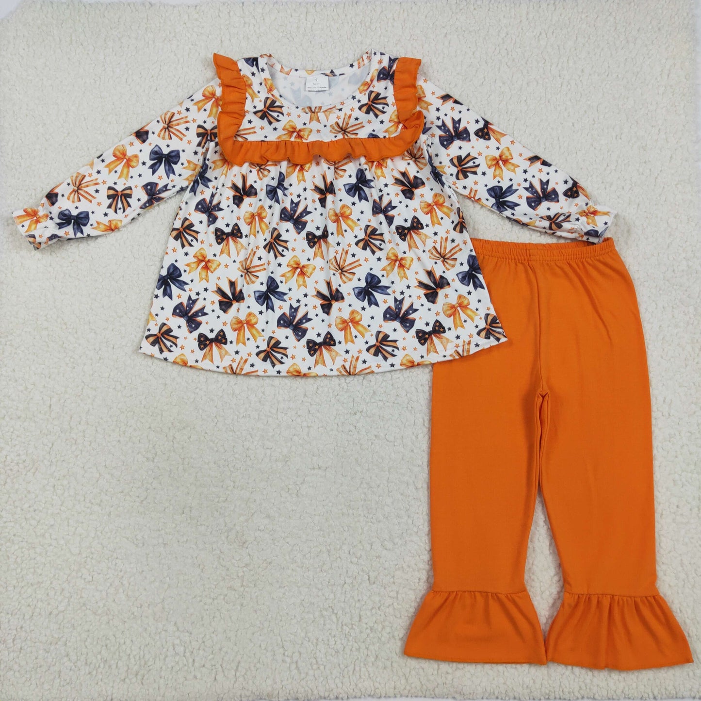 RTS Sibling baby girls clothes halloween bow long Sleeve pants sets and rompers