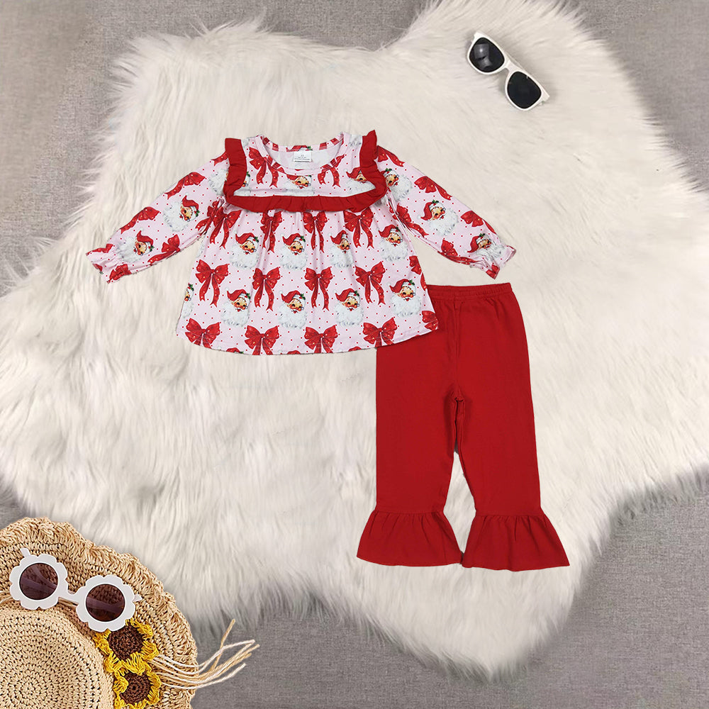 RTS Sibling baby girls clothesChristmas long Sleeve pants sets