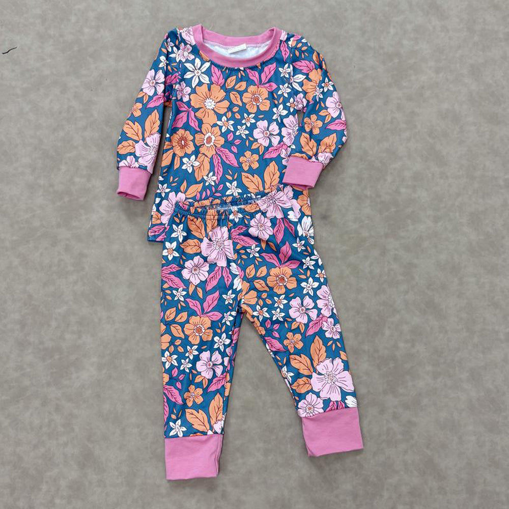 RTS Sibling baby girl clothes floral long Sleeve pants sets and rompers