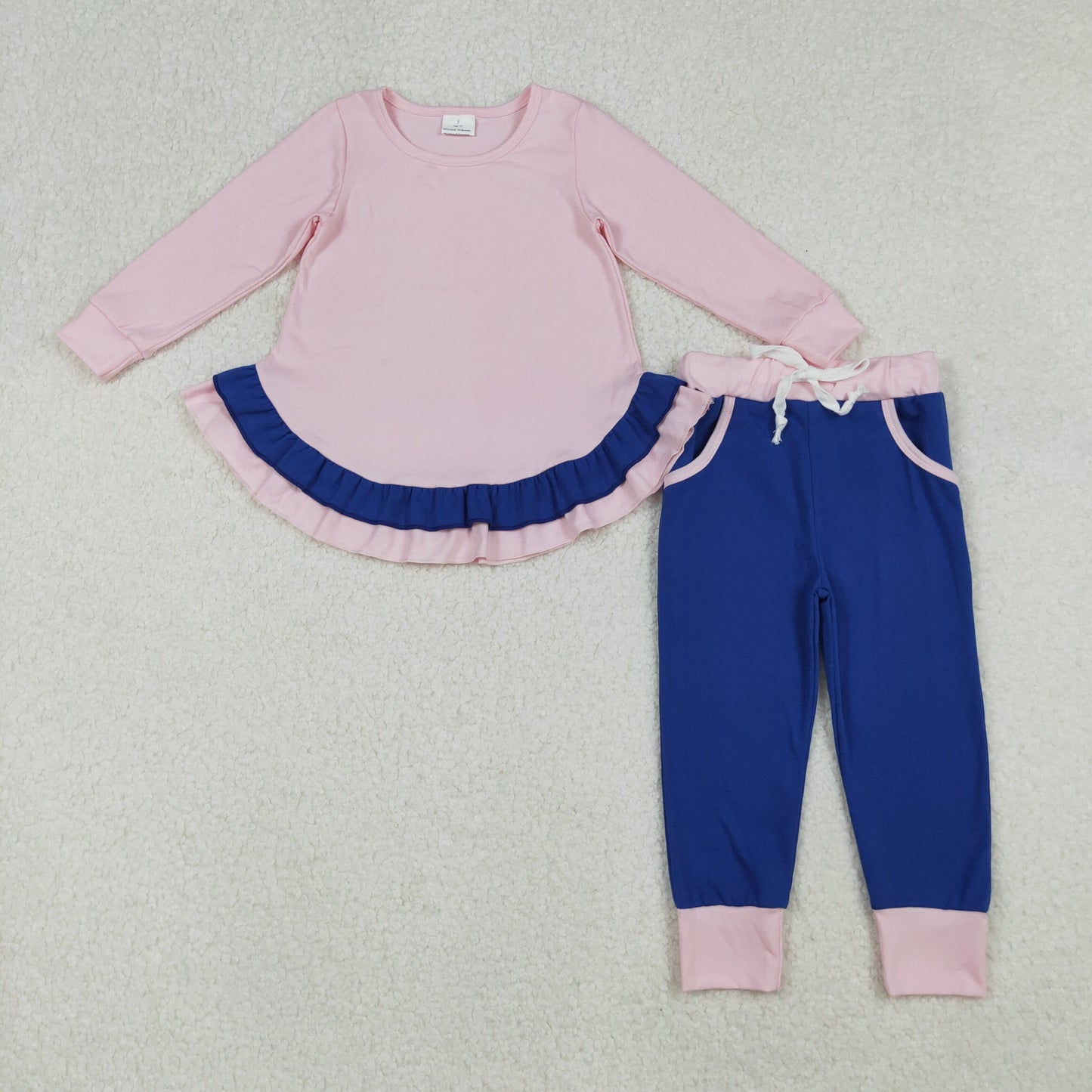 RTS NO MOQ Sibling Baby girl clothes Long Sleeve Pants Sets