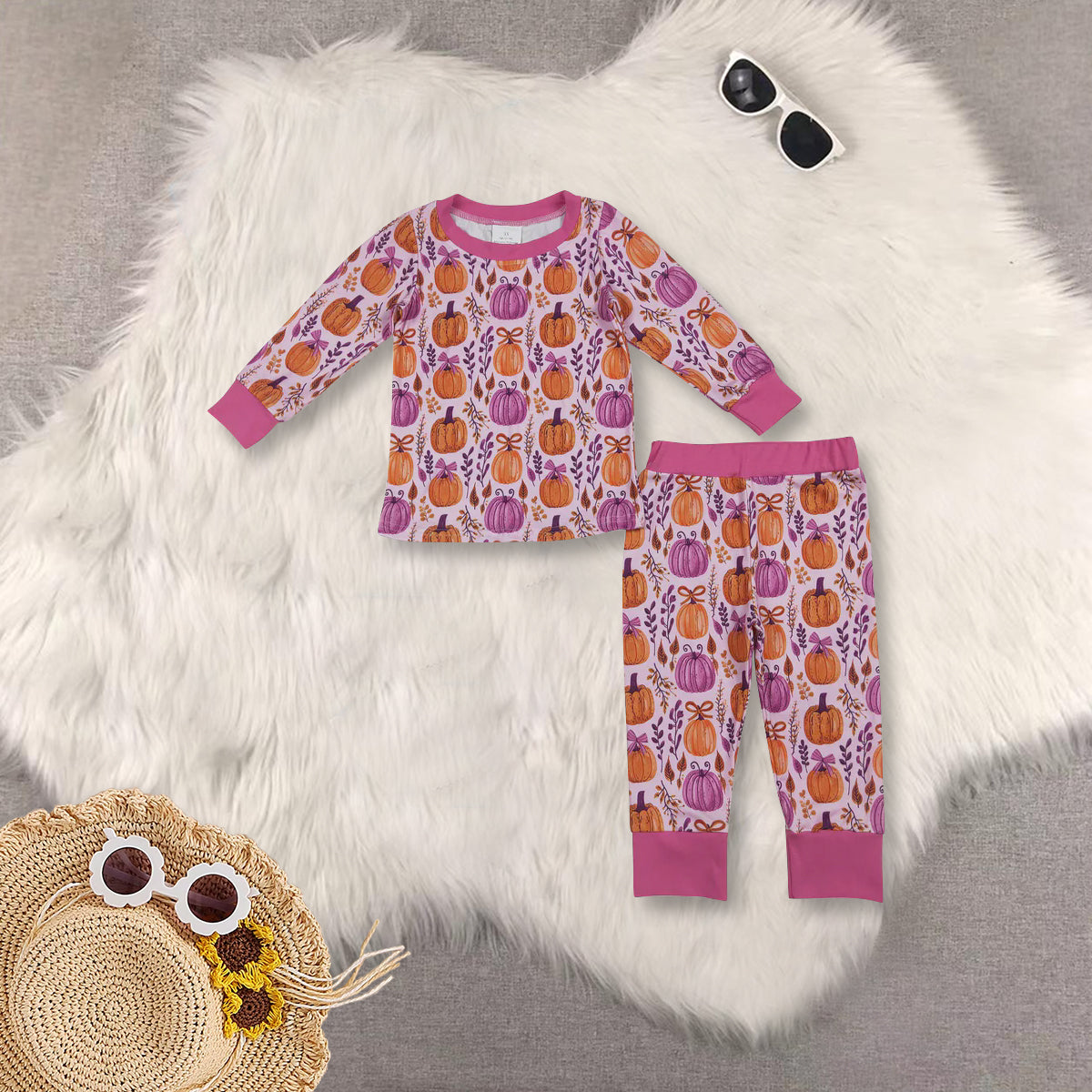 RTS NO MOQ Sibling Baby Girls halloween Long Sleeve Pants Set