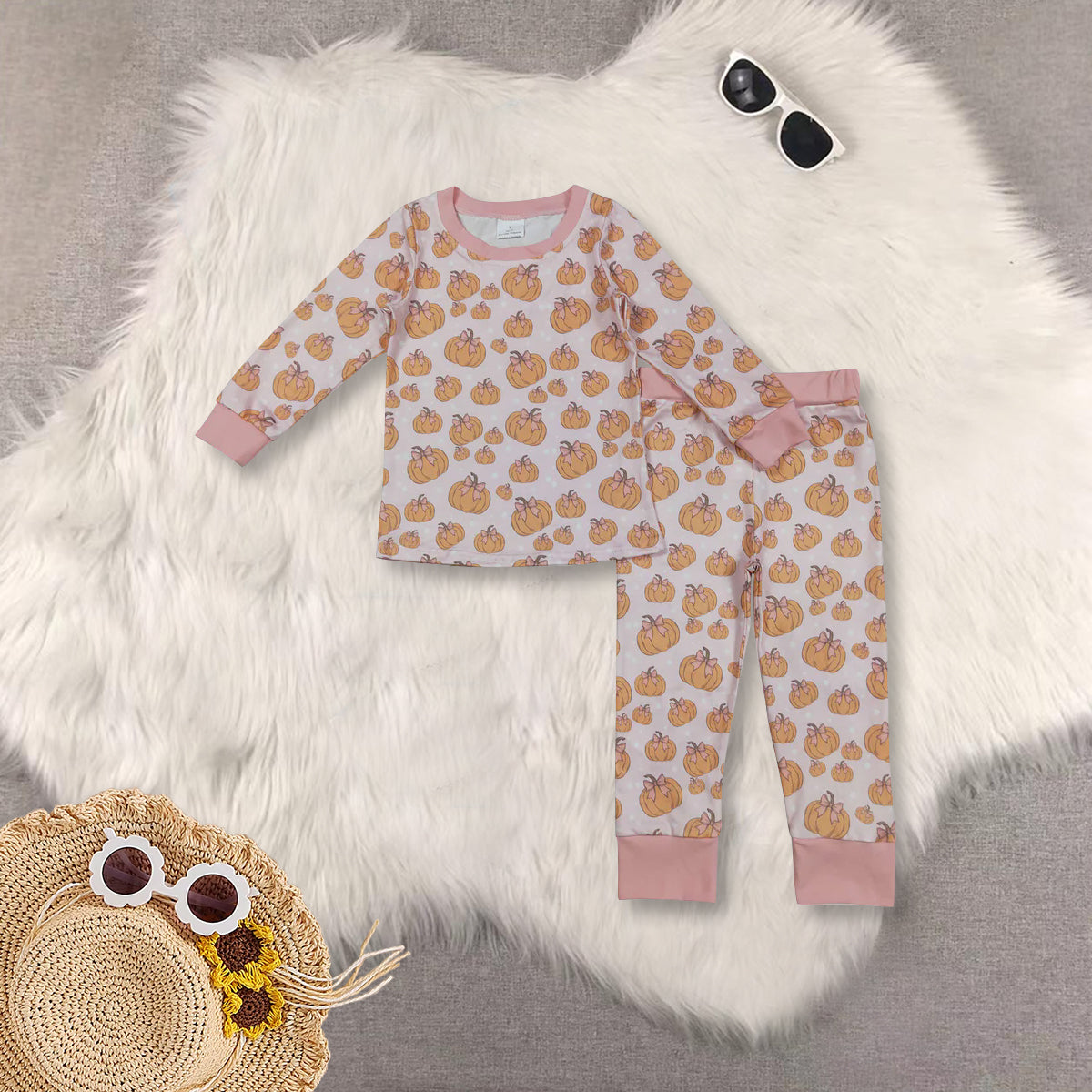 RTS NO MOQ Sibling Baby Girls halloween Long Sleeve Pants Set