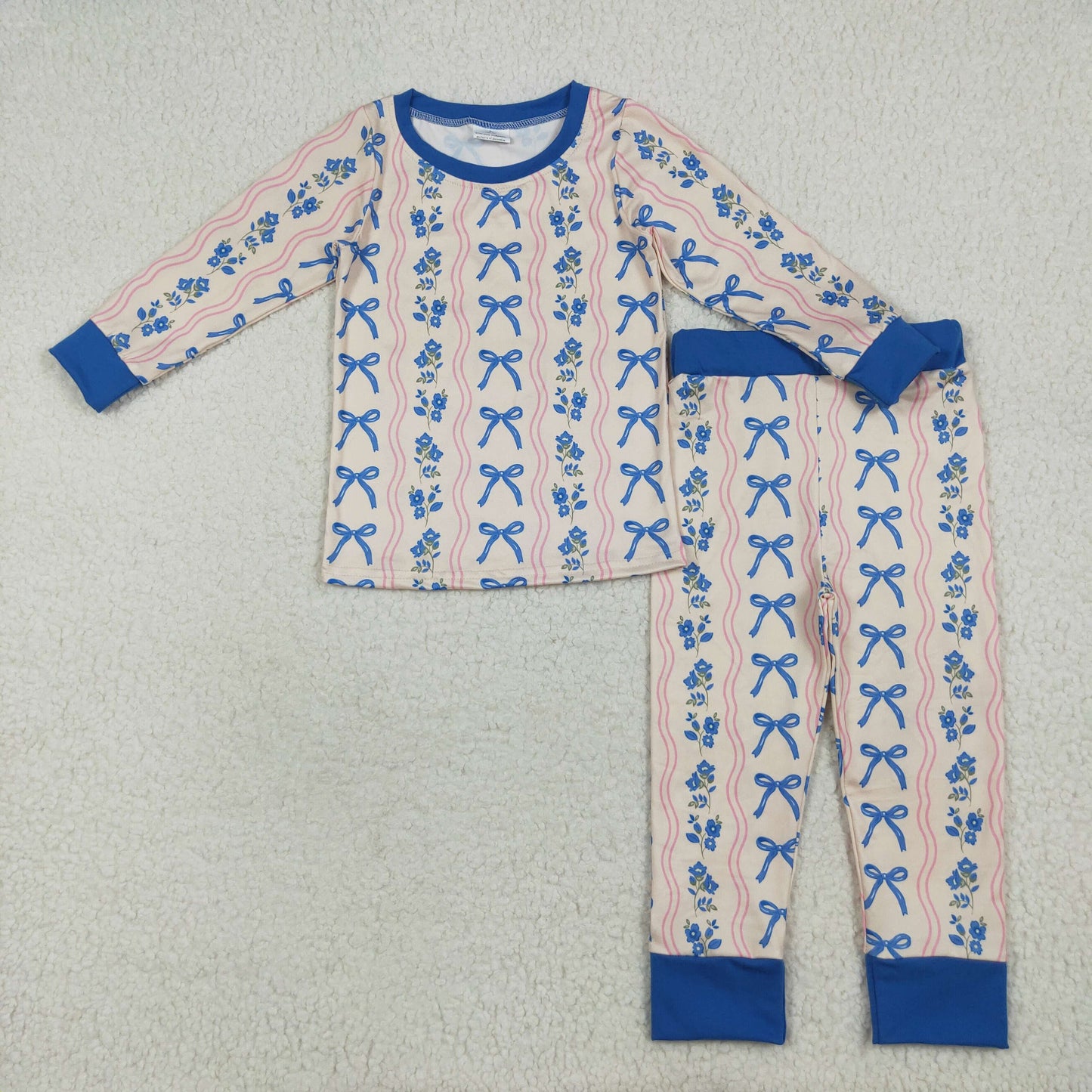 RTS NO MOQ Sibling Baby girl clothes bow long-sleeved trousers suit & romper and adult set