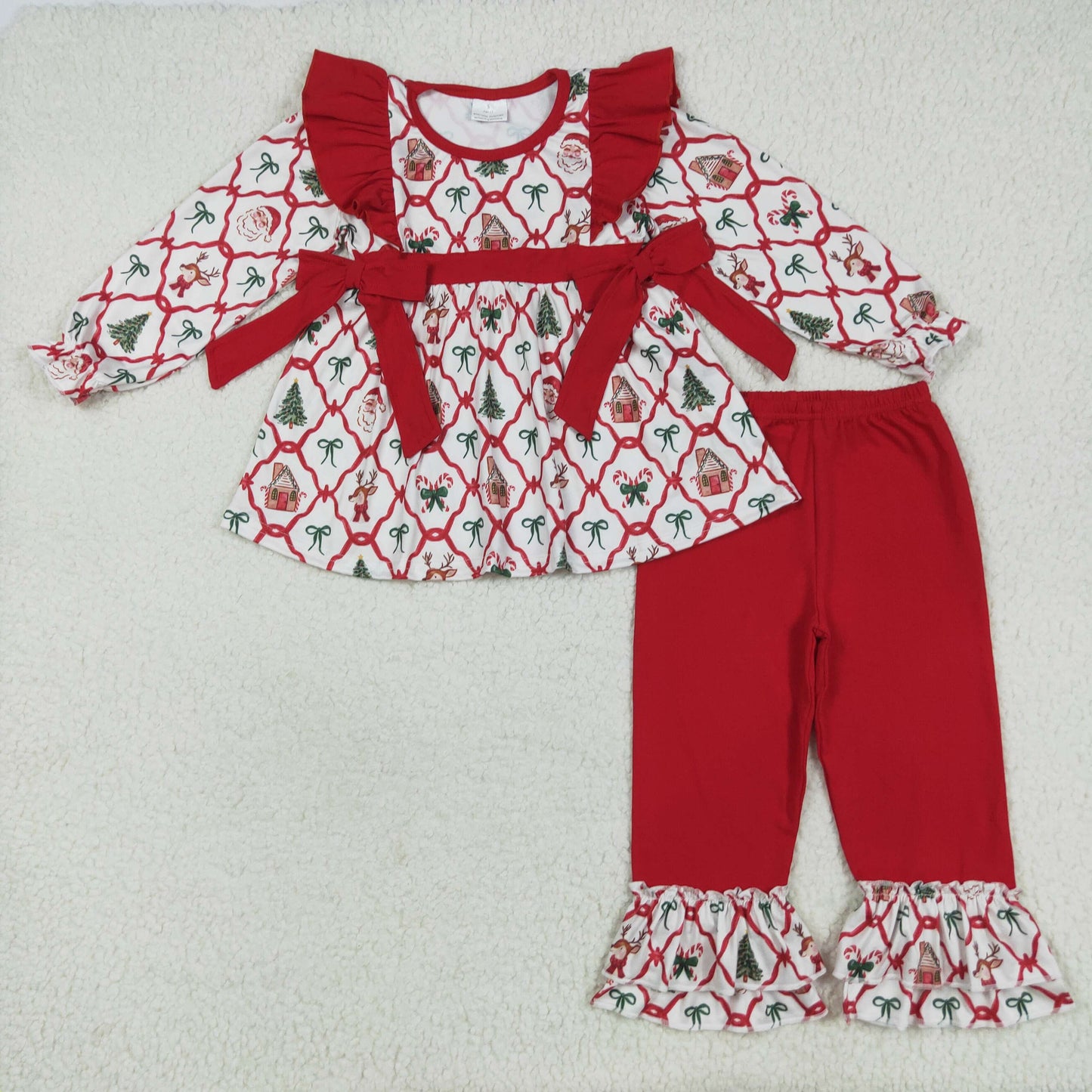 RTS Sibling baby girls clothes Christmas long Sleeve pants sets 2 and dress and rompers 2