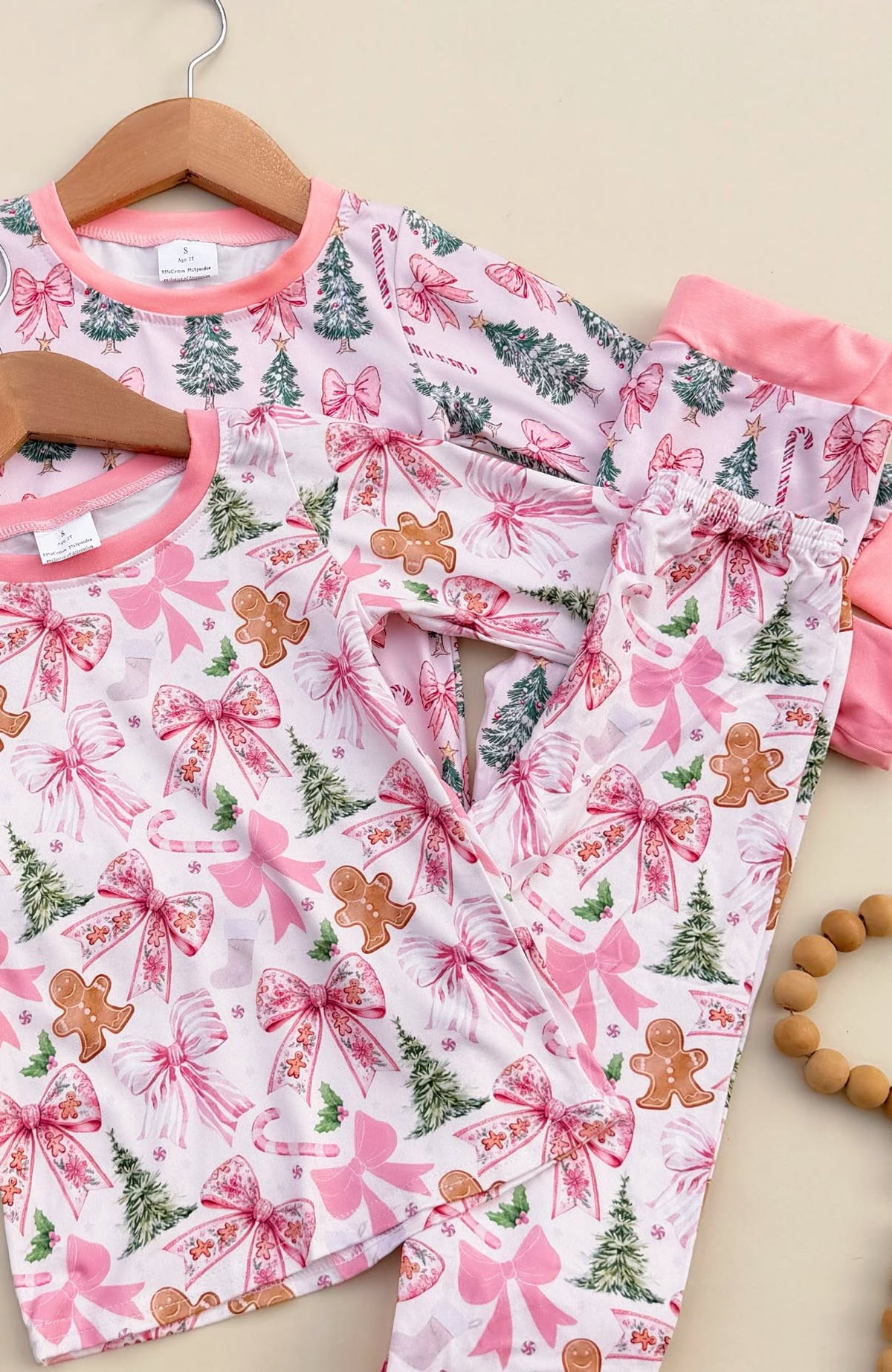 RTS NO MOQ Sibling milk silk Baby Girls Bow Print Top Pants Two Piece Christmas Clothes Set