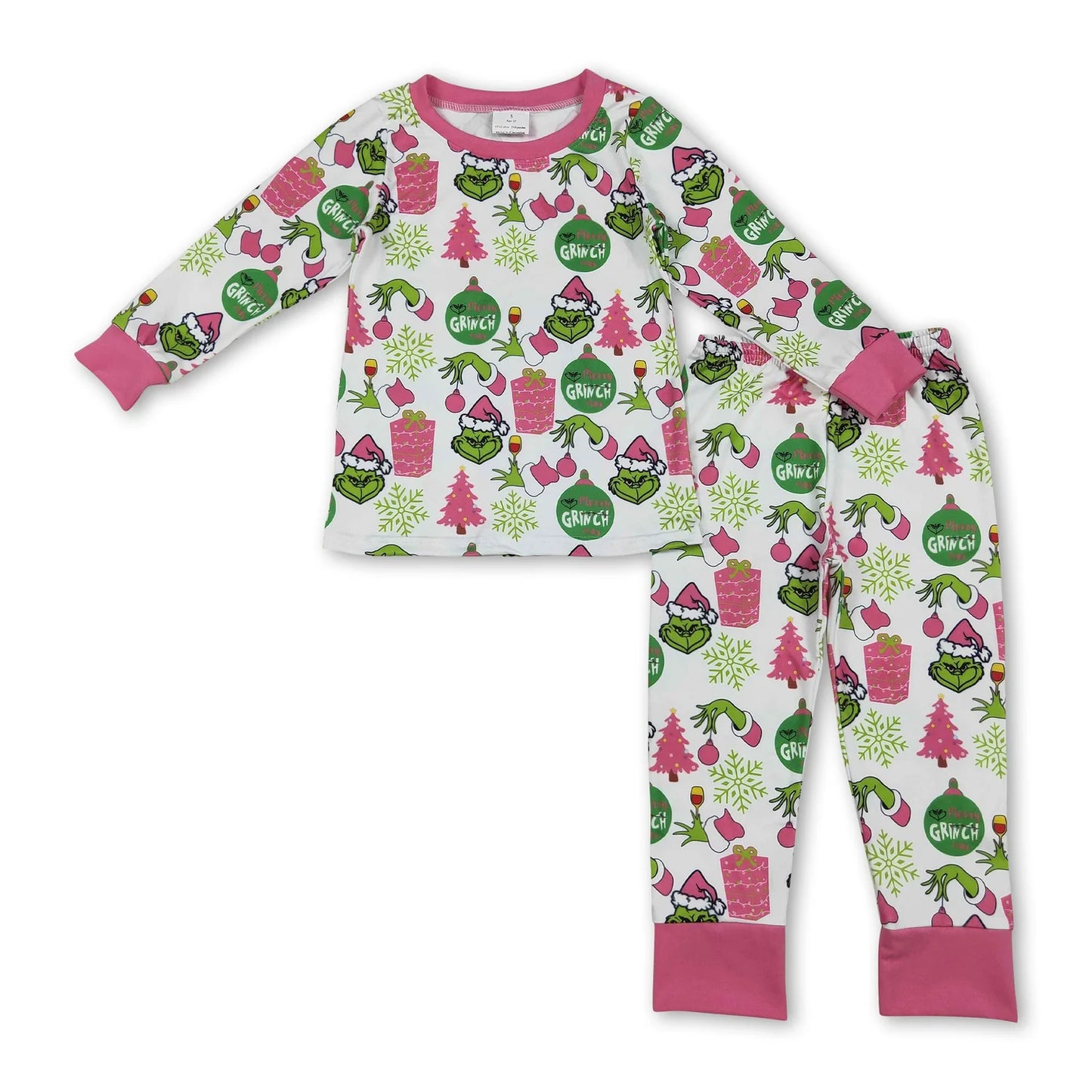 RTS NO MOQ Sibling milk silk Cute Clothes Baby Girls Christmas Long Sleeve Rompers Christmas Pajamas Sets