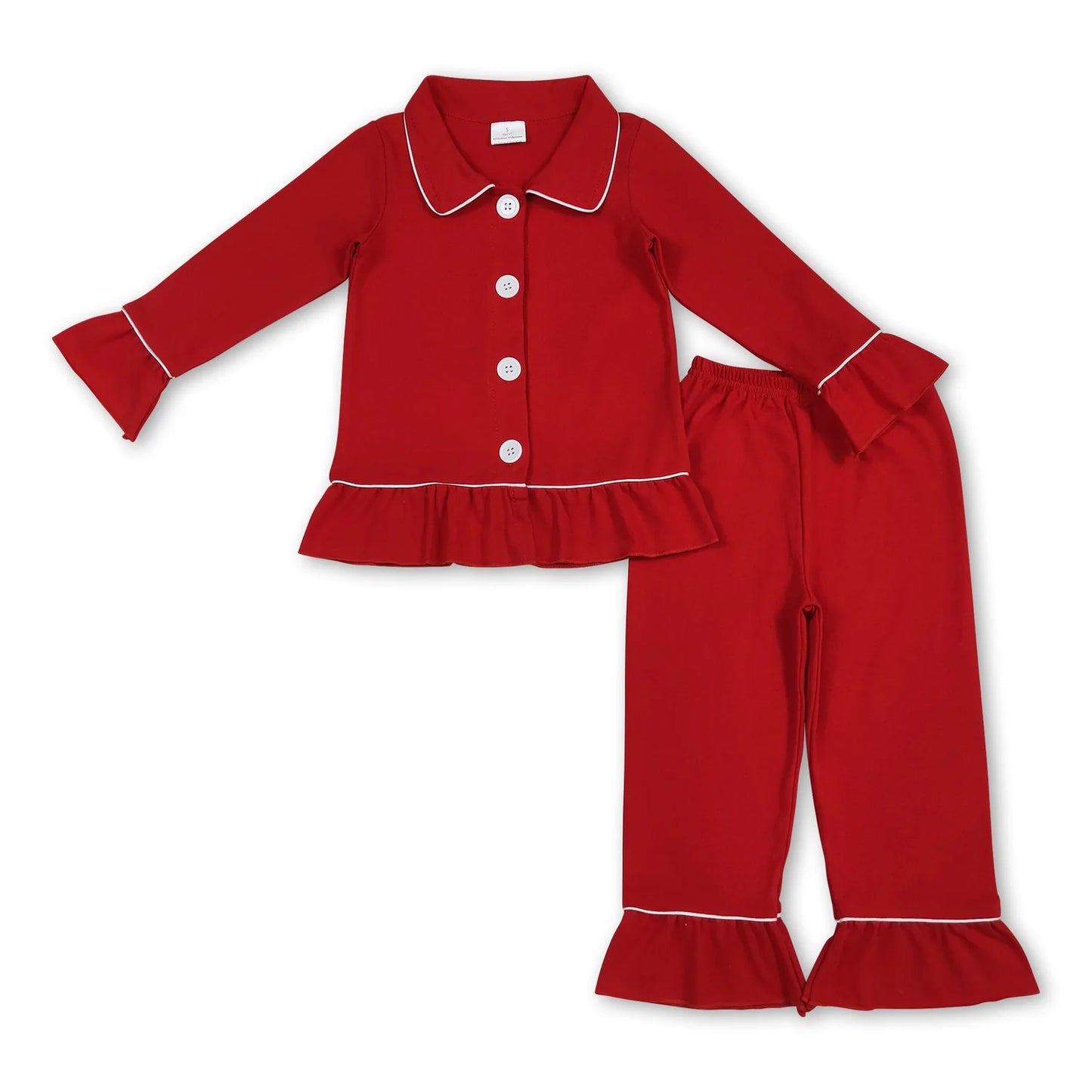 RTS NO MOQ Sibling milk silk Adult And Kids Christmas Santa Red Color Print Pocket Top Pajamas Sets Rompers Sleepwear Outfit