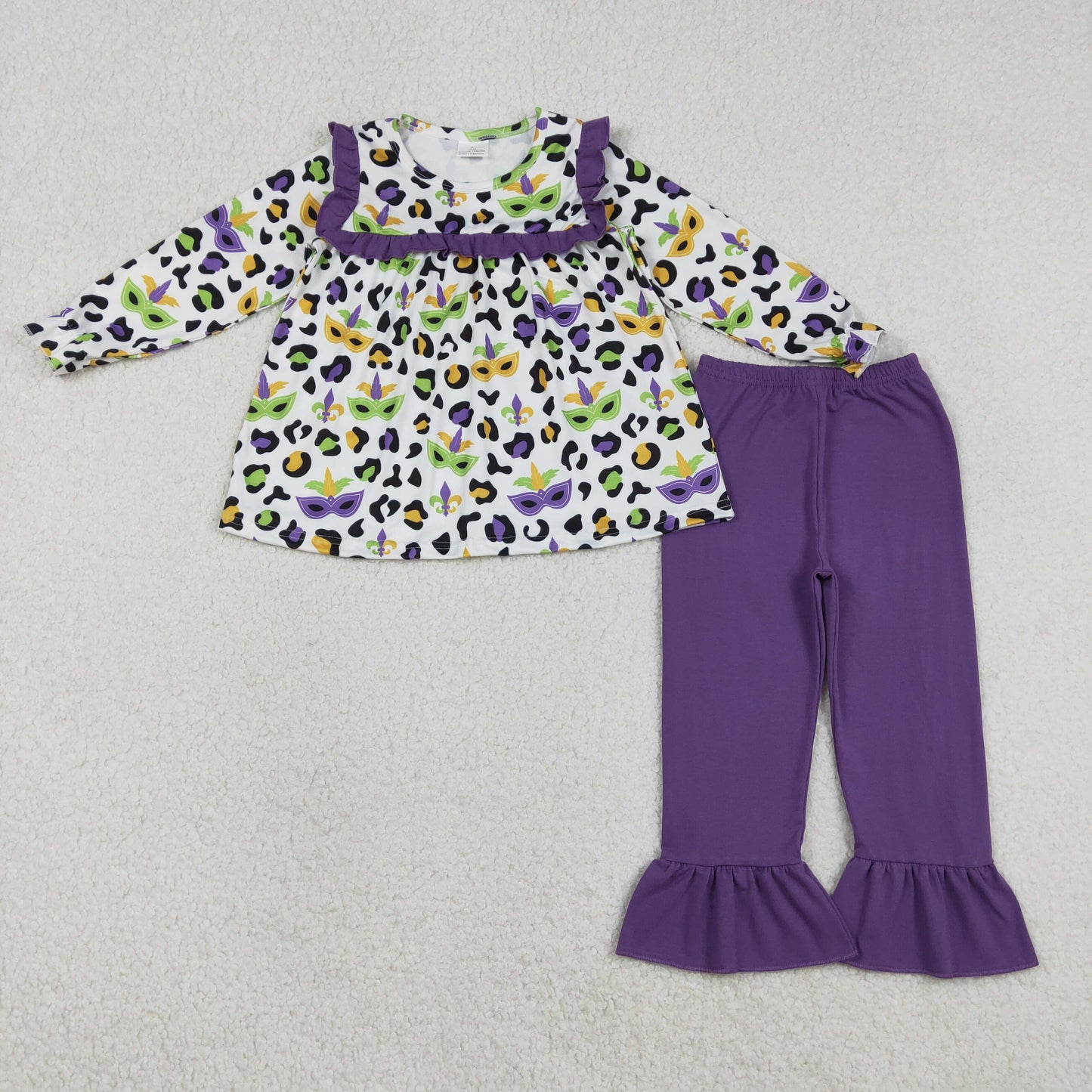 RTS Sibling baby girl clothes mardi gras long Sleeve pants sets and dress