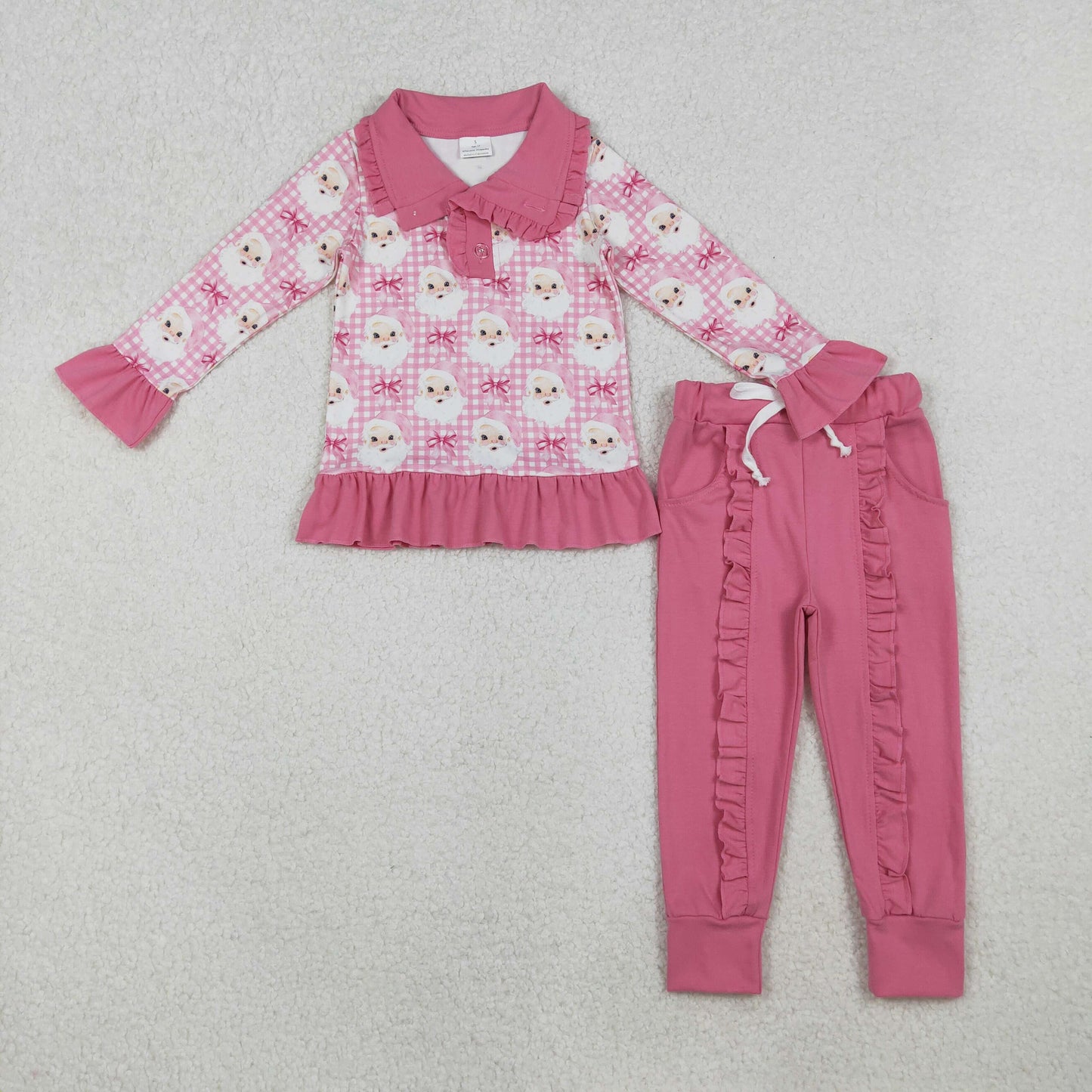 12/18m-7/8t RTS NO MOQ Sibling Baby girl clothes Christmas long-sleeved trousers pajamas suits