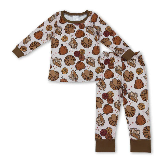 RTS Sibling Baby Girls Boots Cactus Western Christmas Pants Pajamas Sets