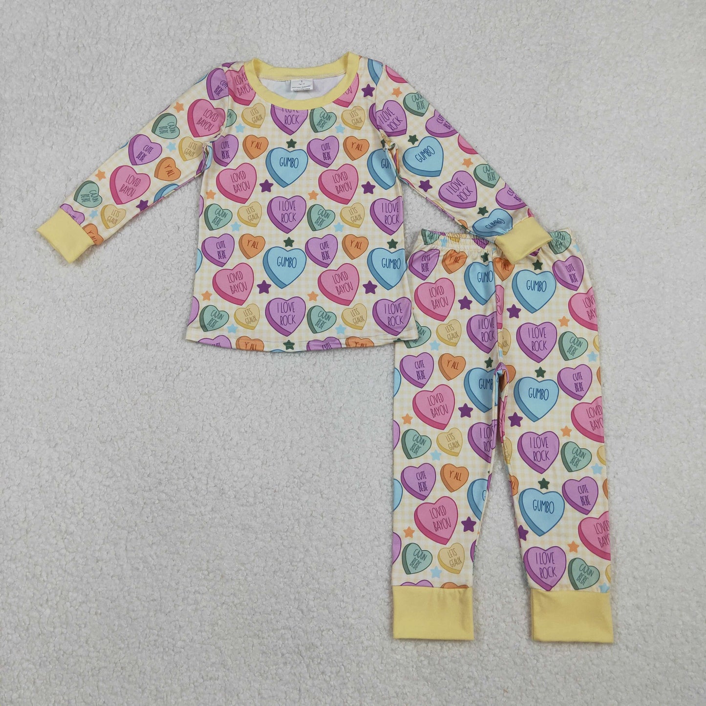 12/18m-7/8t RTS NO MOQ Sibling Baby boys girl clothes valentine love long sleeve pants sets