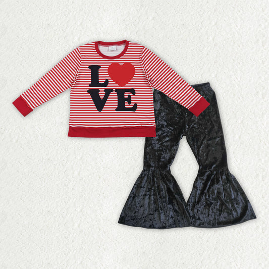12/18m-7/8t RTS NO MOQ（In Stock) GLP3082 love long-sleeved black pants set-GT1235+C3-12