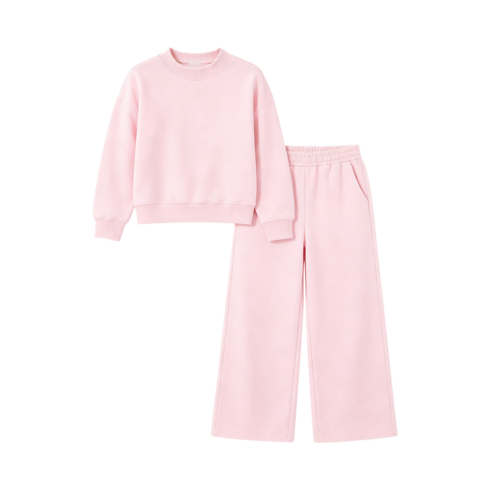 (Preorder new) No moq Kids And Adult Solid Long Sleeve Top With Pockets Pants Two Piece Fall Pajamas Clothes Sets