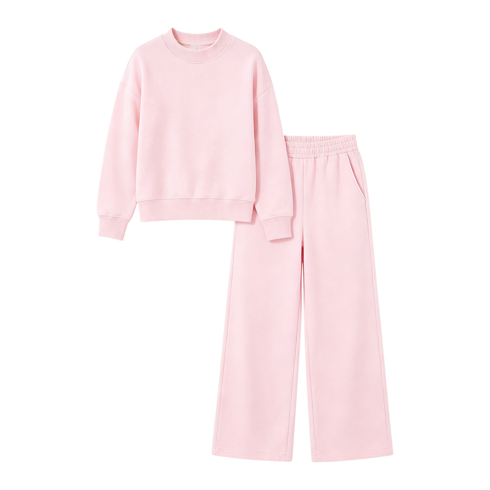 (Preorder new) No moq Kids And Adult Solid Long Sleeve Top With Pockets Pants Two Piece Fall Pajamas Clothes Sets
