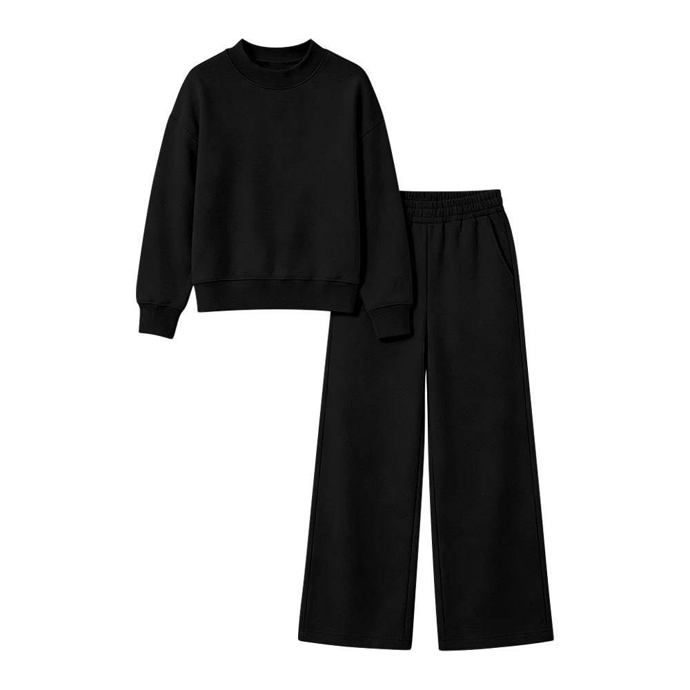 (Preorder new) No moq Kids And Adult Solid Long Sleeve Top With Pockets Pants Two Piece Fall Pajamas Clothes Sets