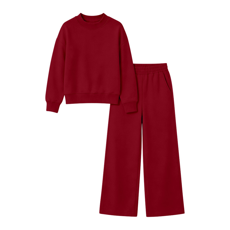 (Preorder new) No moq GLP3418 Adult Women Maroon Long Sleeve Top And Flare Pant Fall Pajamas Set