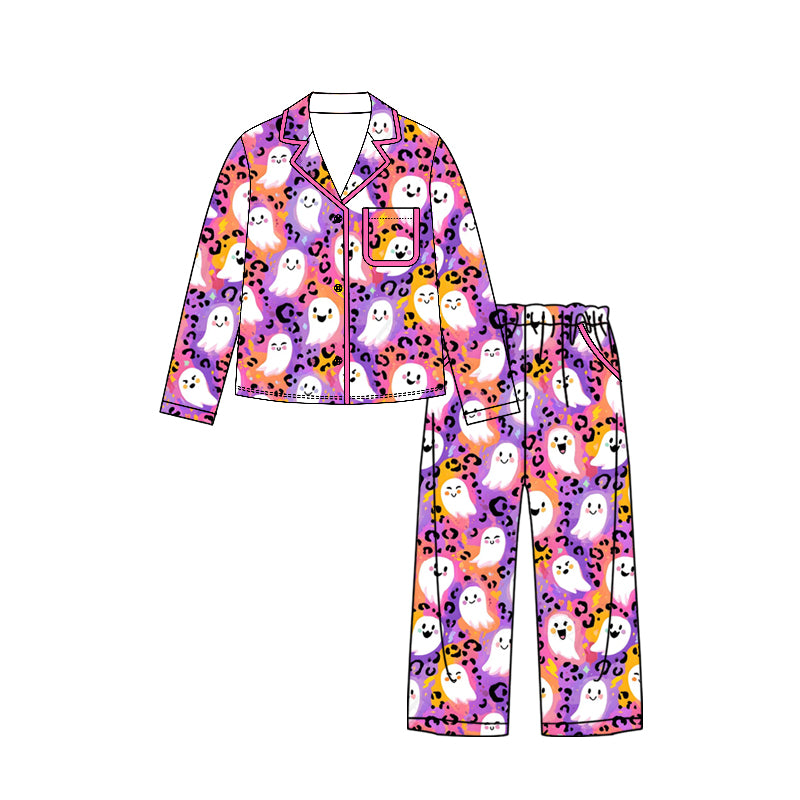 (Preorder new) No moq Adult Women Flower Pumpkin Button Top Pocket Pants Casual Home Holiday Outfits