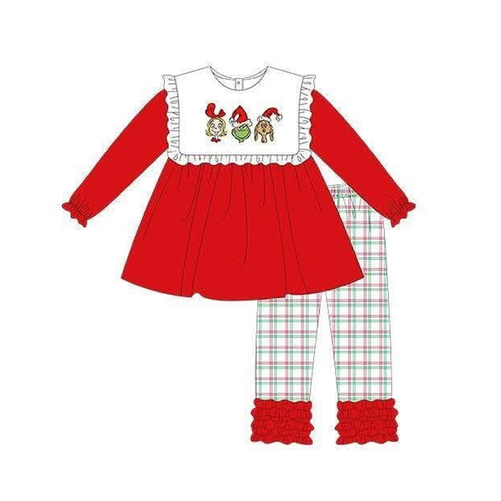 (Preorder new) No moq Baby Boys Girls Christmas Striped Top Pants Matching Christmas Clothes Set Rompers