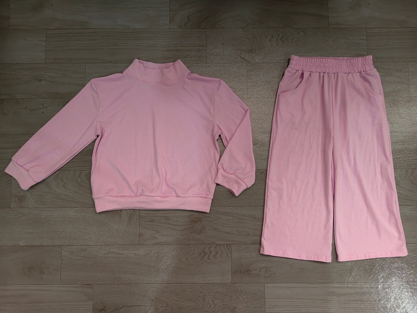 (Sample) No moq cotton GLP3470 Baby Girls Lavender Pocket Long Sleeve Top Flare Pants Sleepwear Set