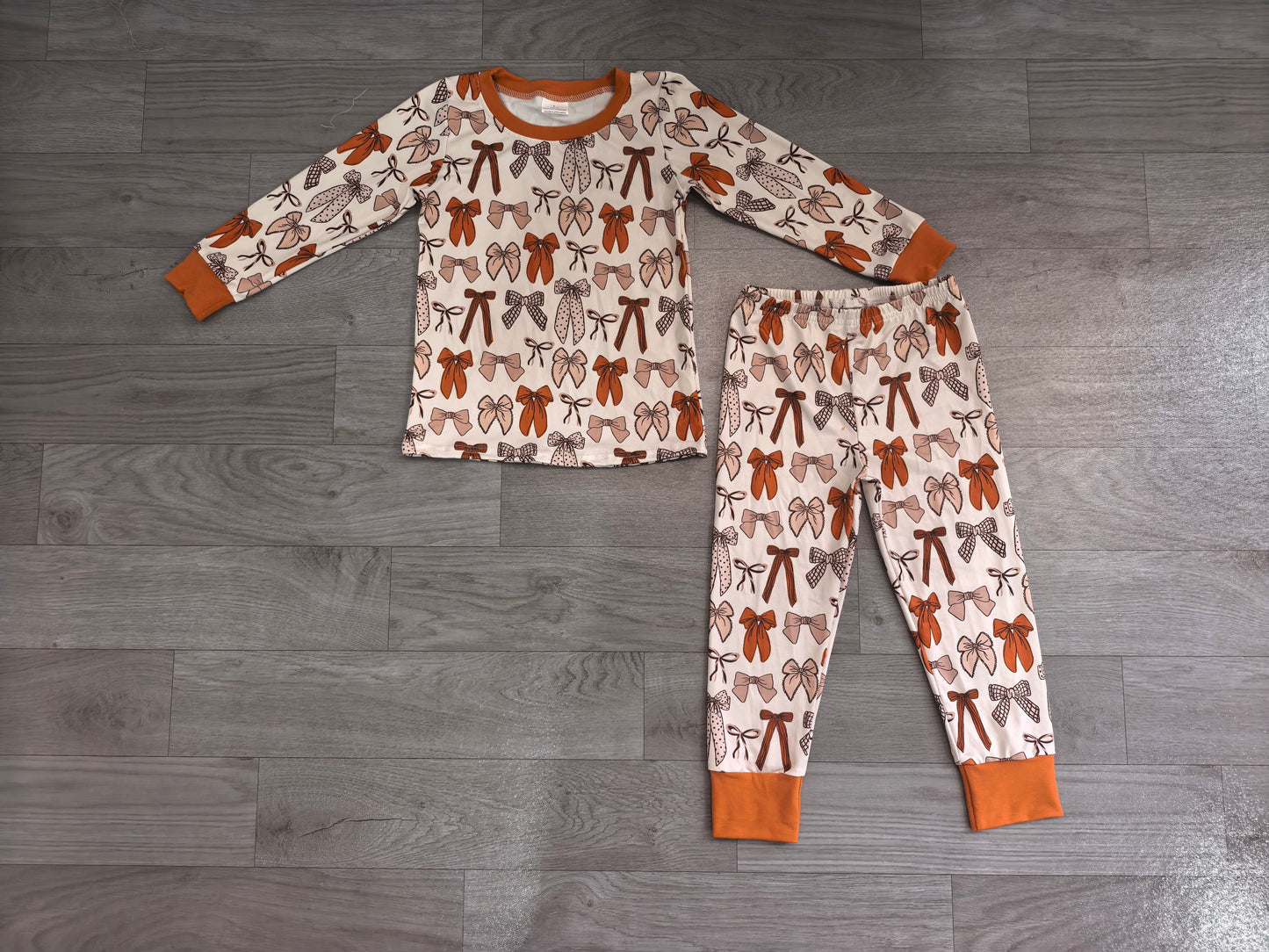 (Sample) No moq milk silk GLP3531 Baby Girls Bows Plaid Top Pant Fall Pajamas Sets