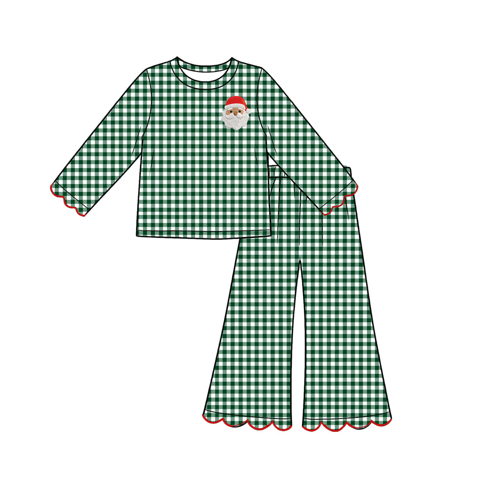 (Preorder new) No moq Baby Girls Turkey Long Sleeve Top Scalloped Flare Pants Thanksgiving Outfit Clothes Set