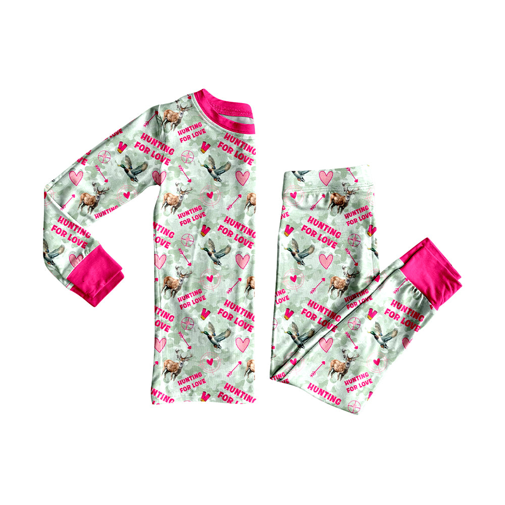 (Preorder new) No moq Baby Hunting Duck Camo Print Kids Pajamas Pink Zipper Baby Romper Set