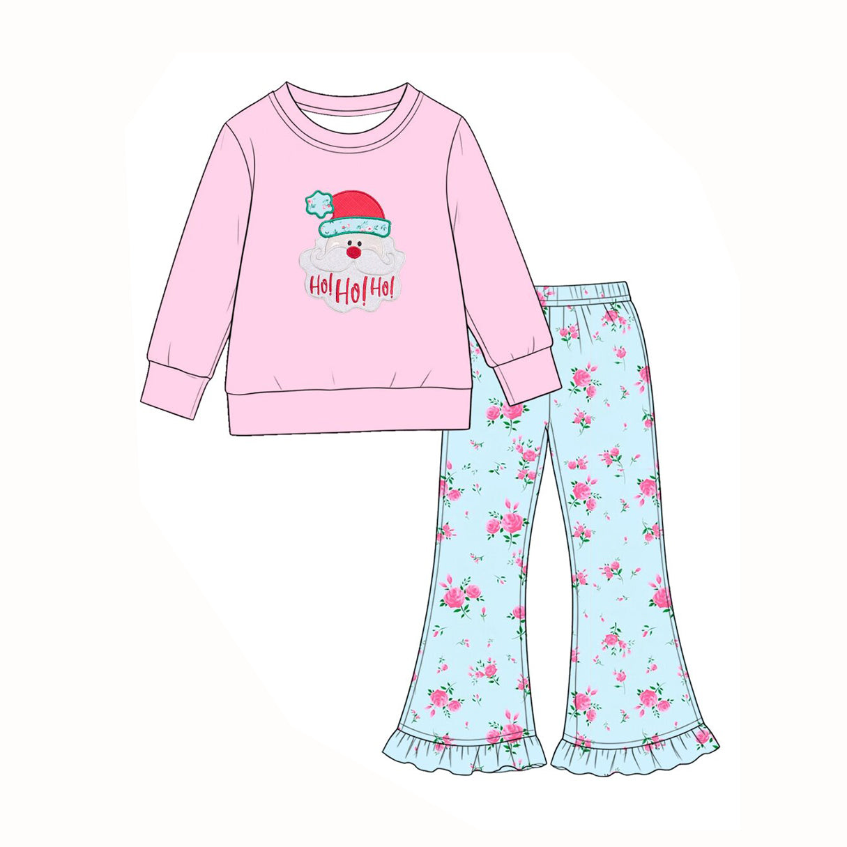 (Preorder new) No moq Baby Girls Christmas Long-Sleeved sweater pant Lace Pajama Bodysuit Set