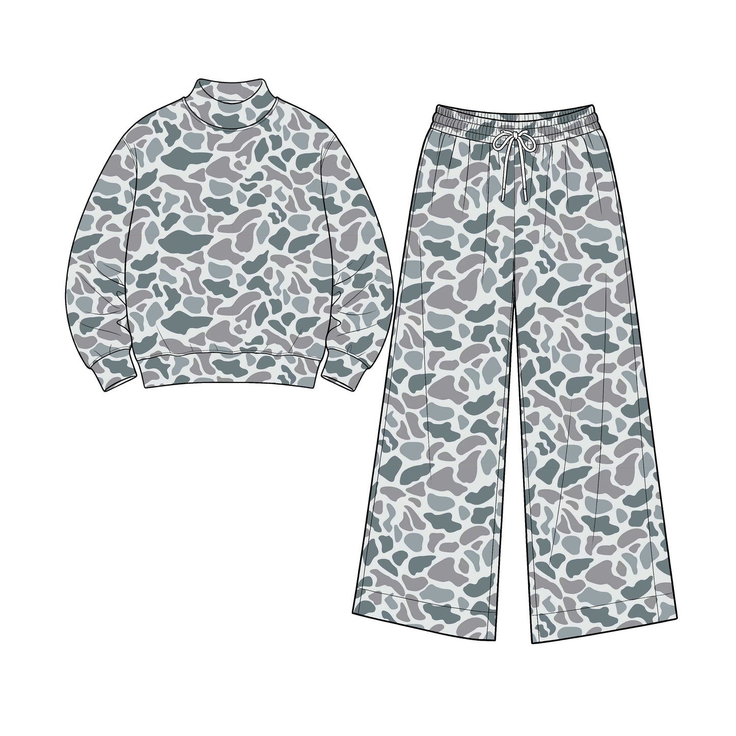(Preorder new) No moq Yoga Adult Camo Print Long Sleeve Top Pockets Pants Woman Yoga Clothes Set